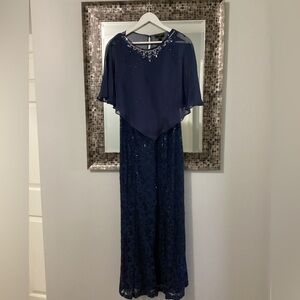 Ignite Evenings Sleeveless Navy Blue Mother-of-the-Bride Dress - Size 10